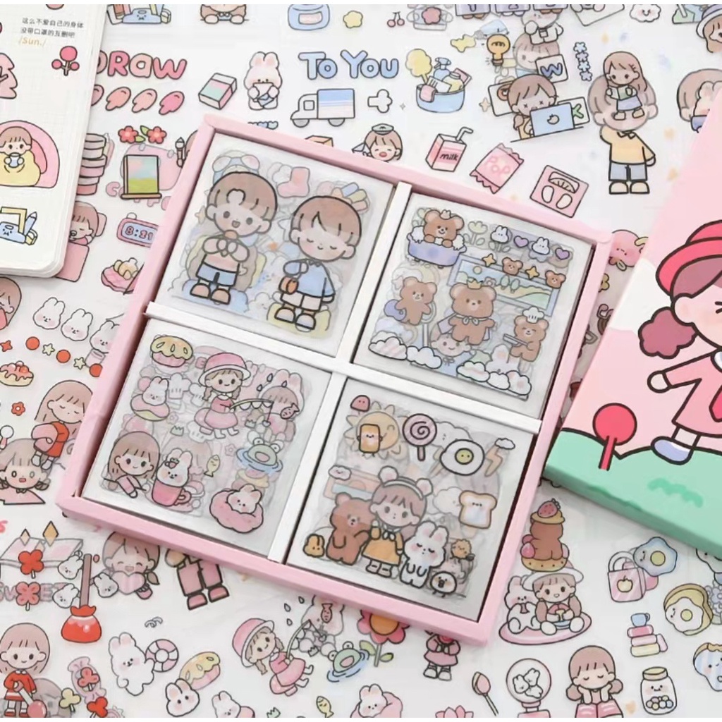 Jual 100 LEMBAR STIKER TUMBLR AESTHETIC Sticker Scrapbook Kartun PET ...