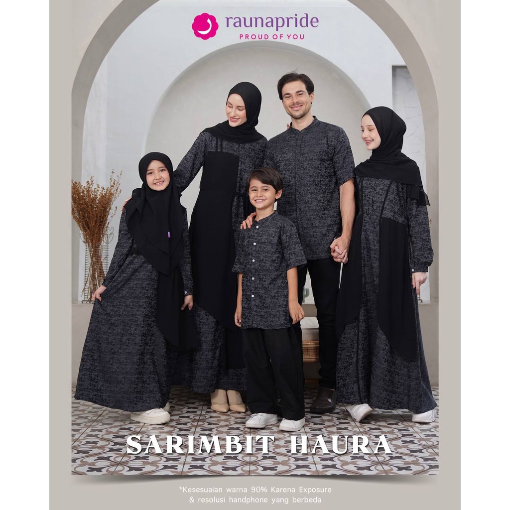 Jual Sarimbit RAUNA HAURA (Hitam & Putih) - Sarimbit Haura gamis & Koko ...