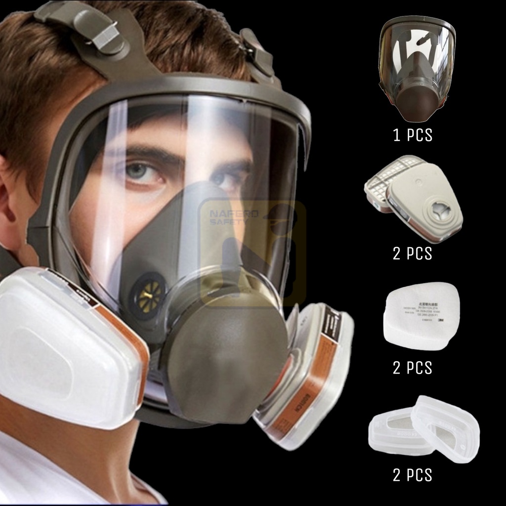 Jual MASKER GAS FULL FACE RESPIRATOR MASK WITH N95 AND RES AMONIA 6800 ...