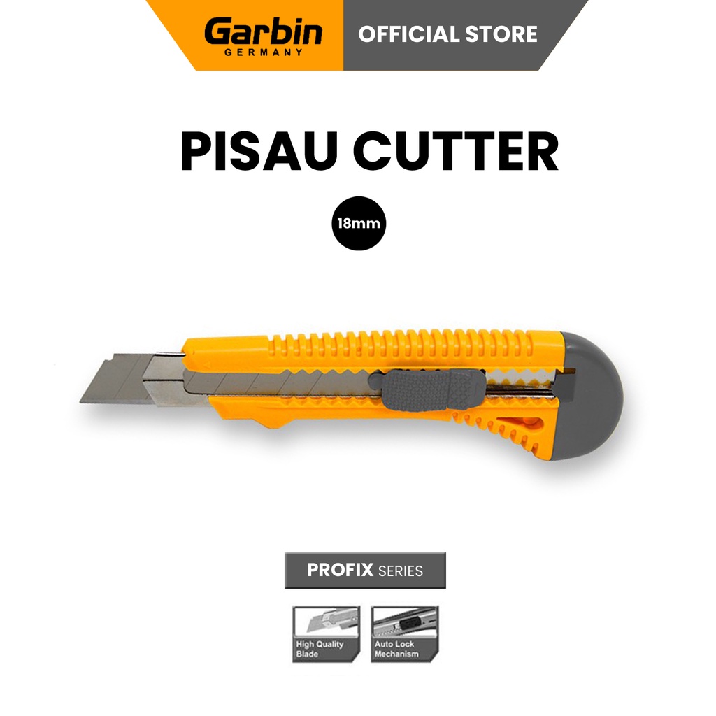 Jual Cutter Pisau Baja Pegangan Karet Sistem Kunci Otomatis 9mm 18mm ...