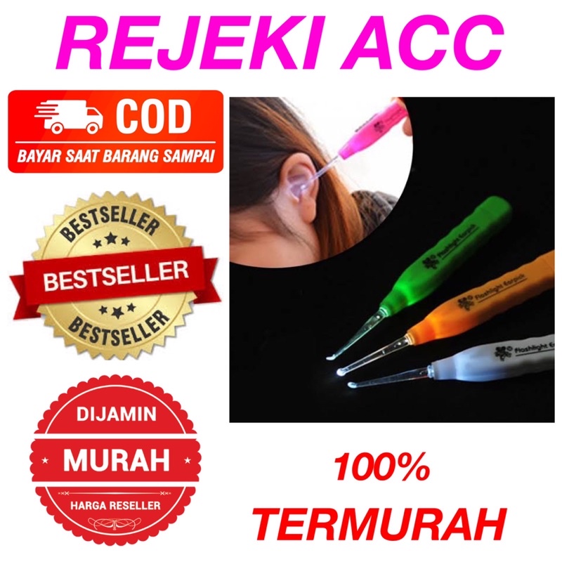 Jual Korek Kuping LED Pembersih Telinga Senter Flashlight Earpick Alat