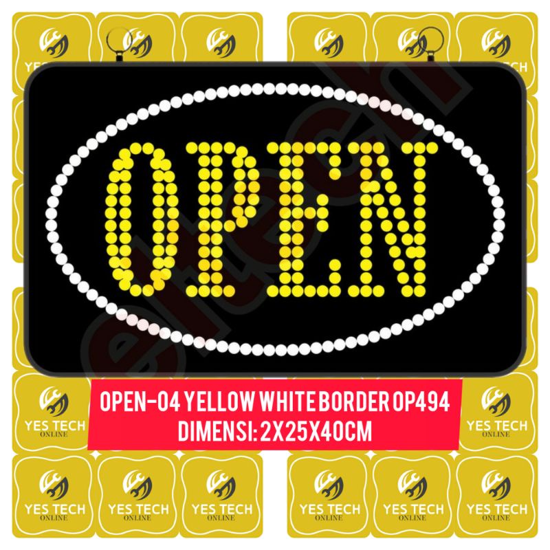 Jual LED Logo Sign Board Tanda Buka OPEN-4 Merah Kuning Hijau Biru ...