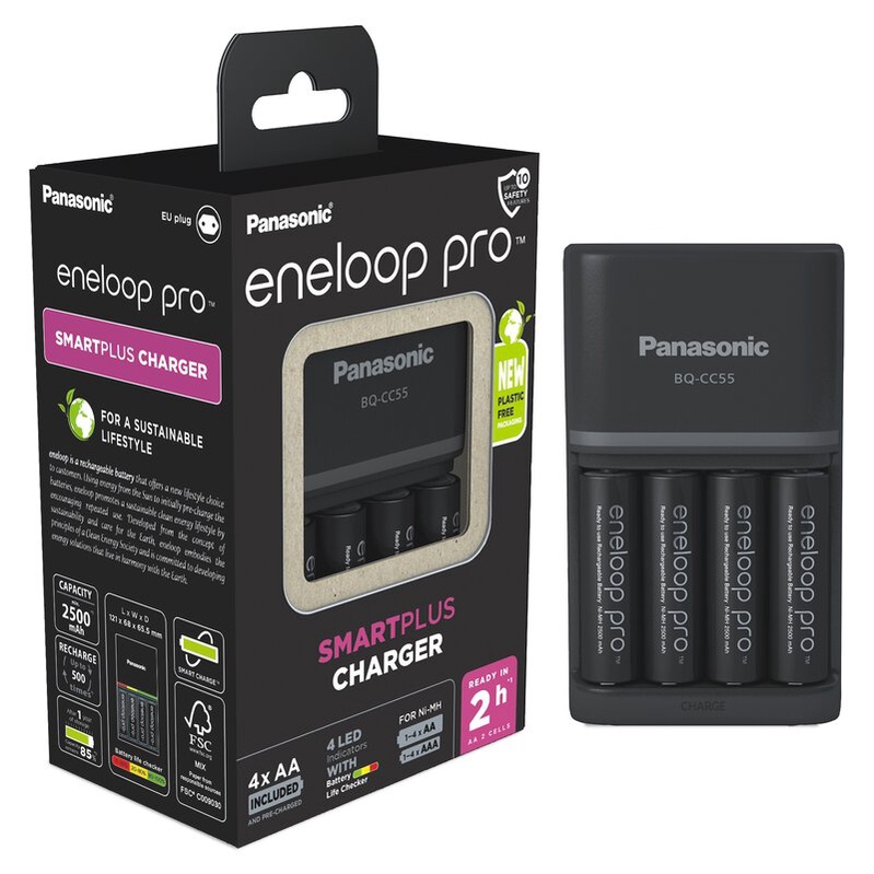 Jual Panasonic Smart And Quick Charger Eneloop Pro 2 Hour 4 Battery Aa