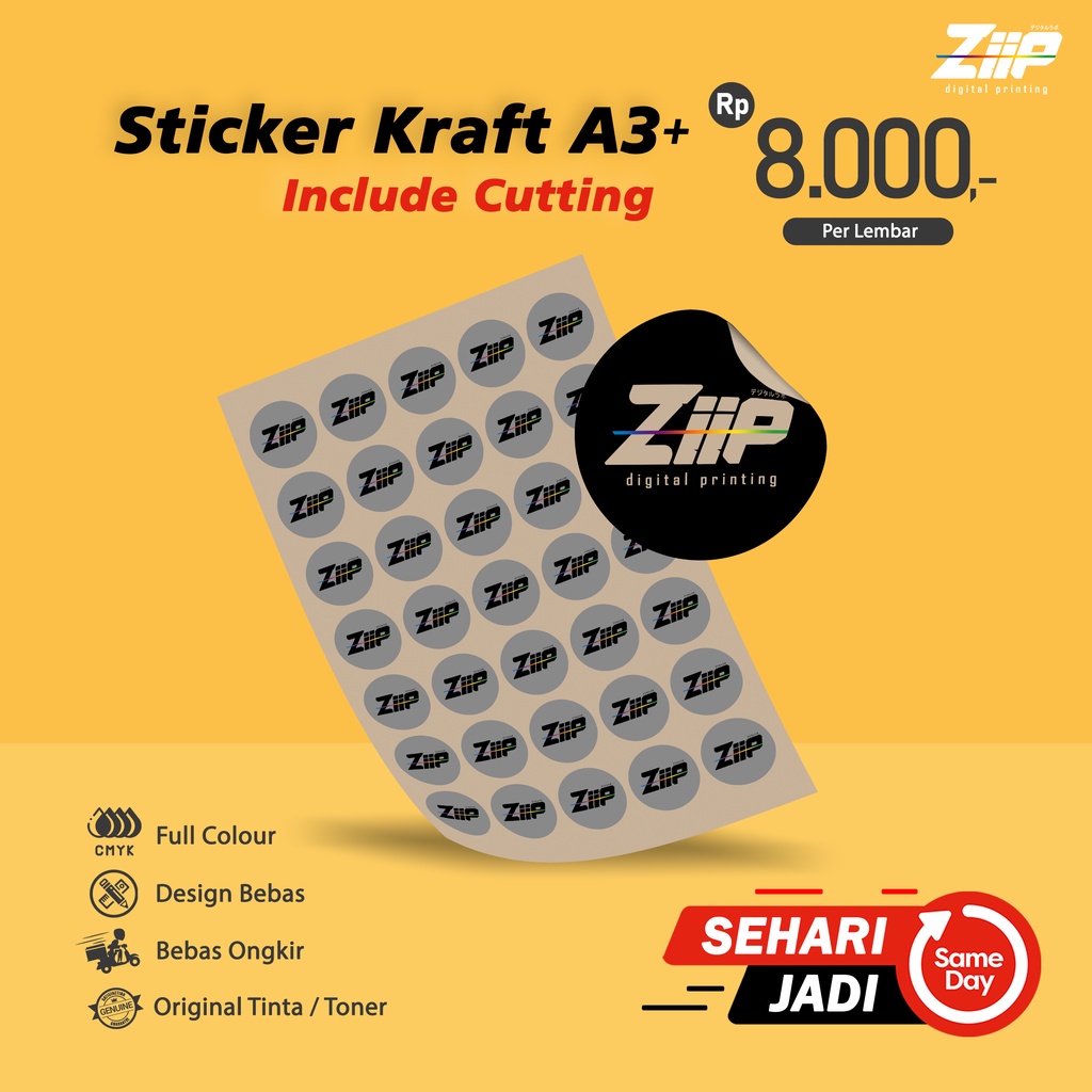 Jual Cetak Sticker Label Kraft A Include Cutting Shopee Indonesia