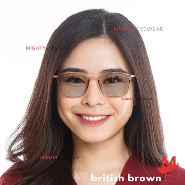 Kacamata Photochromic Dan Antiradiasi British Brown Mightyeyewear Minus Normal Wanita