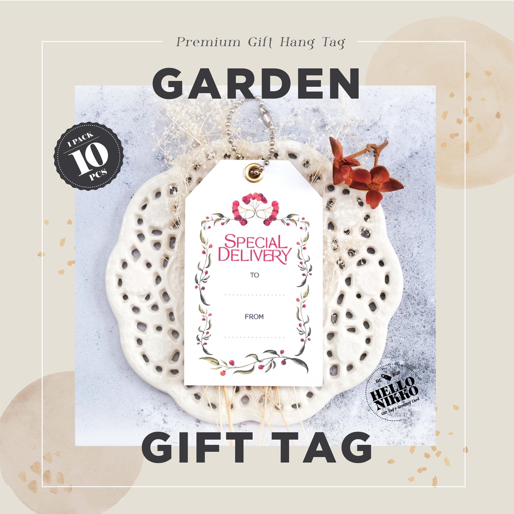 Jual Garden Gift Tag Hang Tag Kartu Ucapan Kado Sticker Hampers