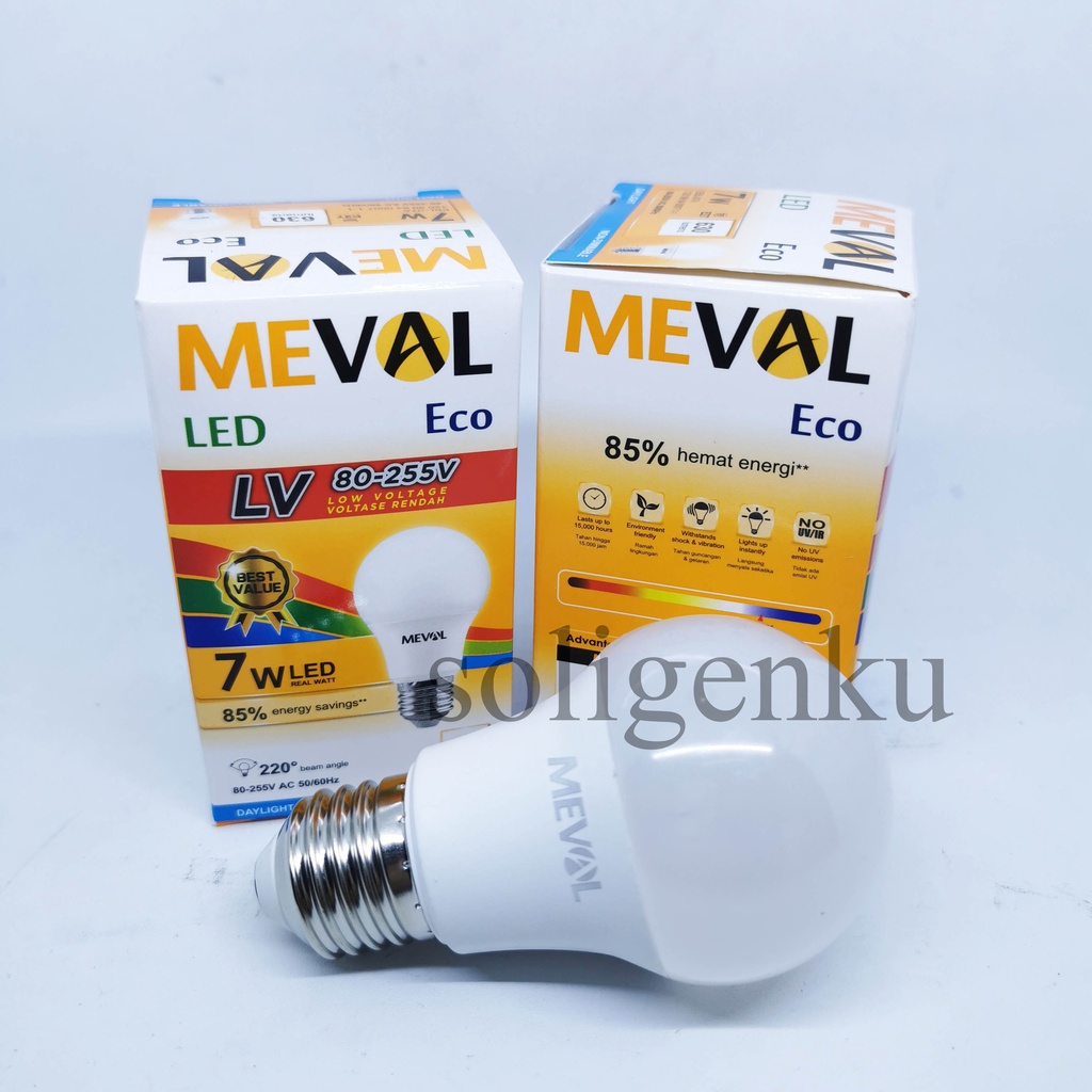 Jual Lampu Meval Led Bulb Eco LV Warna Putih 3 Watt/5Watt/7Watt/9Watt ...