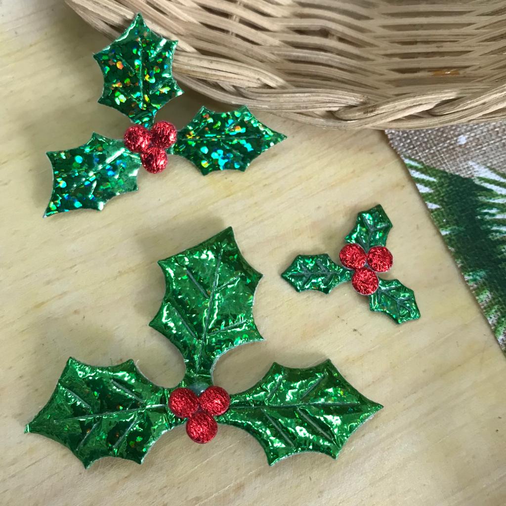 14mm Holly Leaves Beads, Christmas Beads for Jewelry, Leaf Beads, Chri