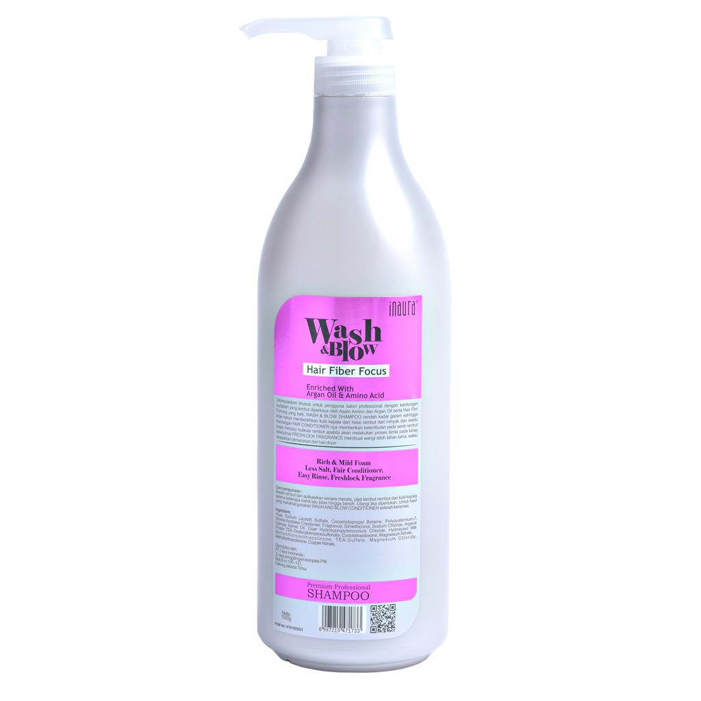 Jual Inaura Wash & Blow Hair Fiber Focus Conditioner Botol 1000ml ...