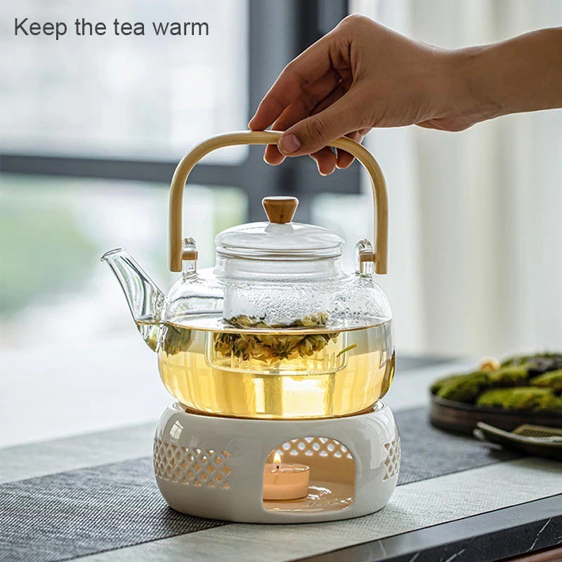Jual Teapot tea ceramic warmer holder / burner penghangat teko teh kopi