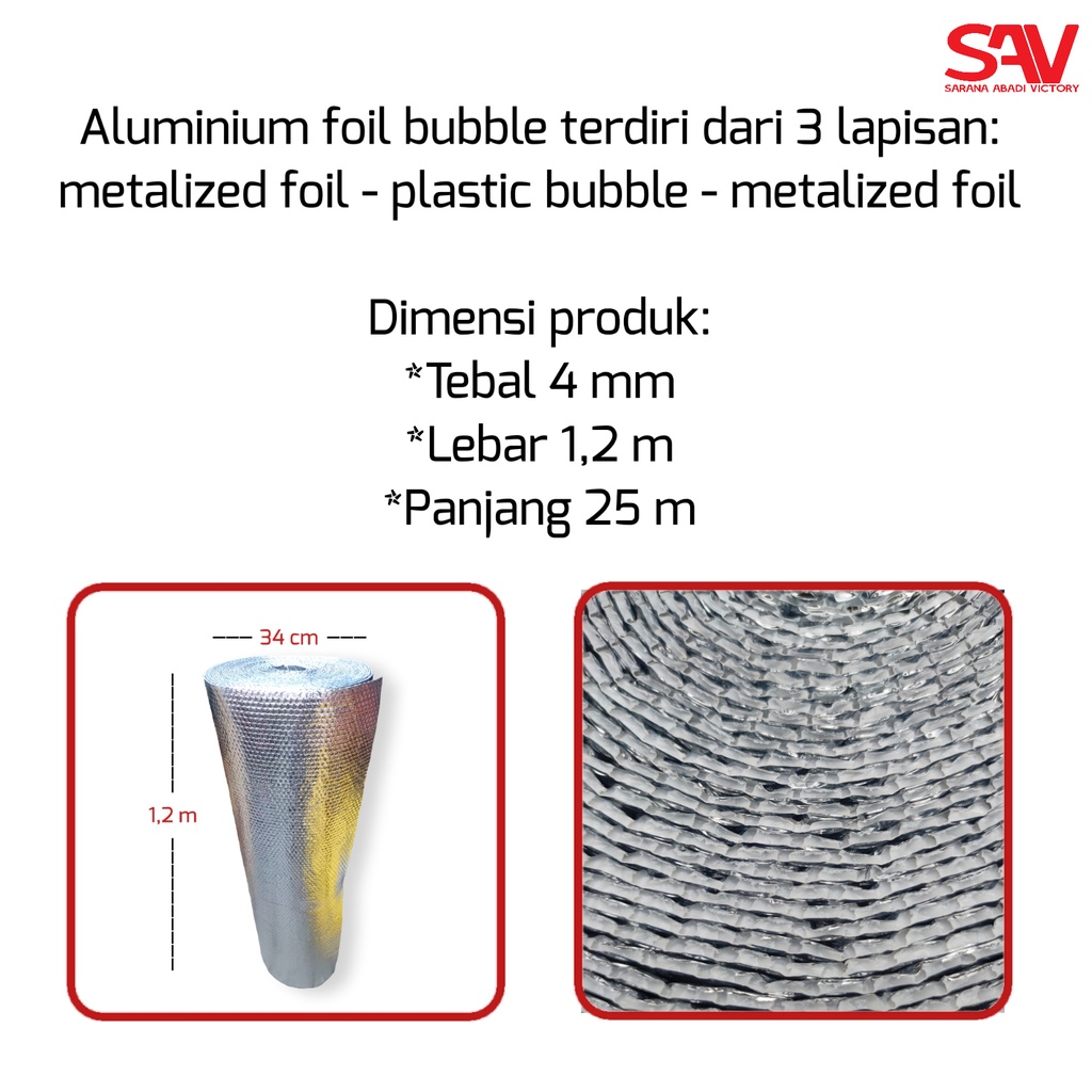 Jual Aluminium foil atap rol Bubble tebal 4 mm double side ( dua sisi ...