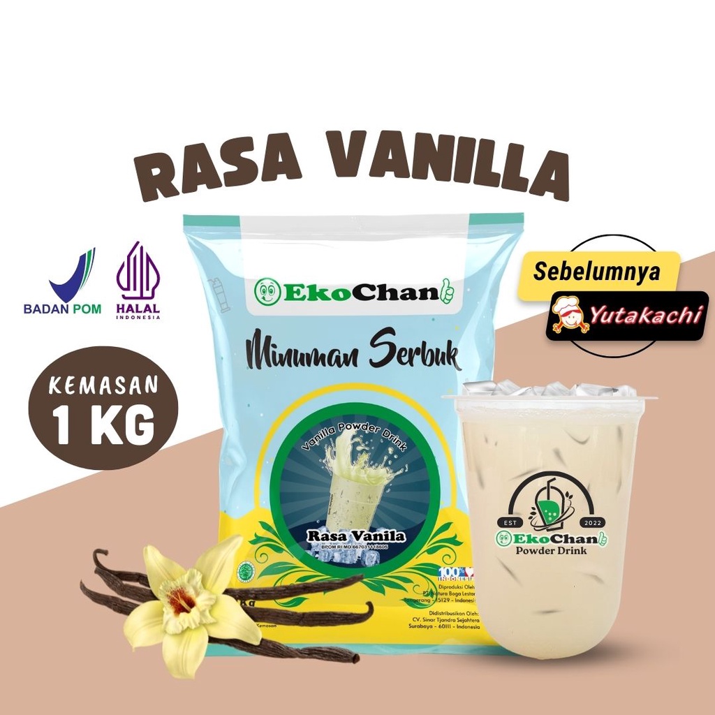 Jual Bubuk Minuman Rasa Vanilla 1kg EkoChan / Serbuk Minuman Instan ...