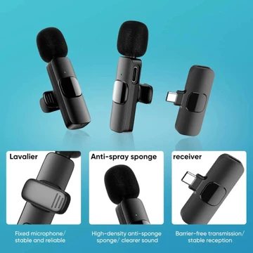 Microphone K8 Single Mic 2 In 1 Wireless Mic Clip On Type C Iphone