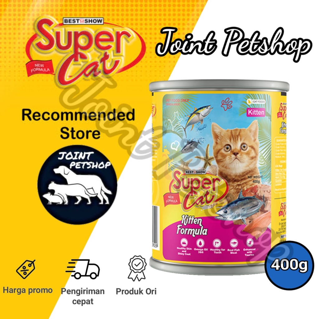 Jual Supercat Kaleng Kitten Formula Makanan Basah Wet Food 400g
