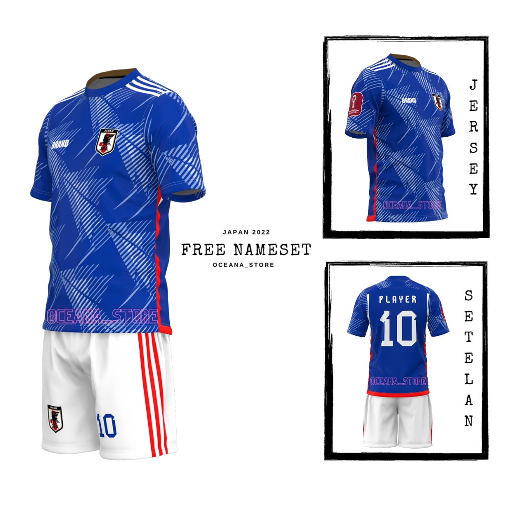 Jual JERSEY JAPAN JEPANG PIALA DUNIA QATAR TERBARU 2022 FREE NAMA DAN