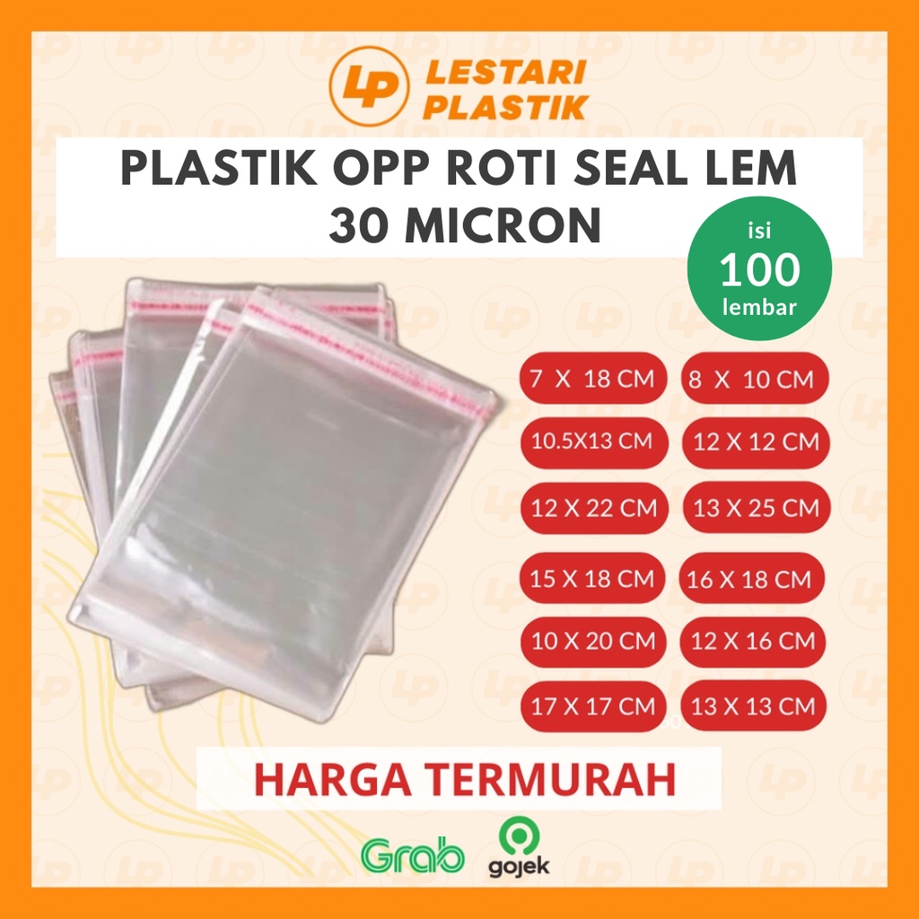 Jual [TERMURAH] Plastik OPP Roti Kopi Pie Seal Lem 7x18 8x10 10.5x13 ...