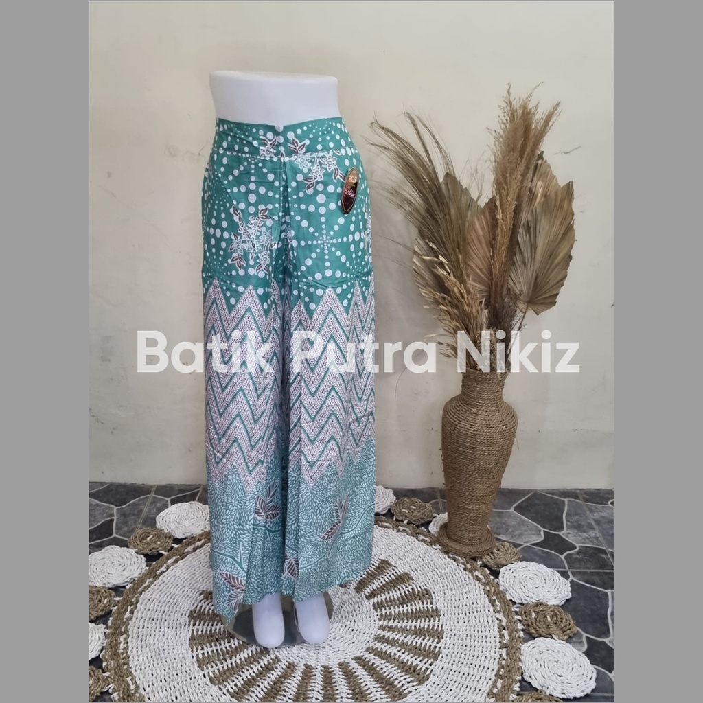 Jual New Celana Batik Kulot Panjang Layer Tumpuk Kerja Kantoran Formal Outfit Pesta Cod