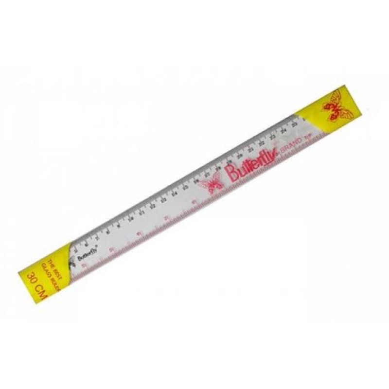 Jual penggaris 30 cm butterfly ruler glass | Shopee Indonesia