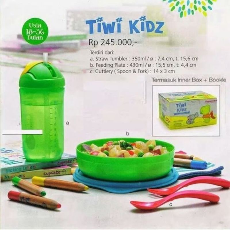Jual Tiwi kids Lunch set tempat bekal makan & bottle MPASI bayi anak ...
