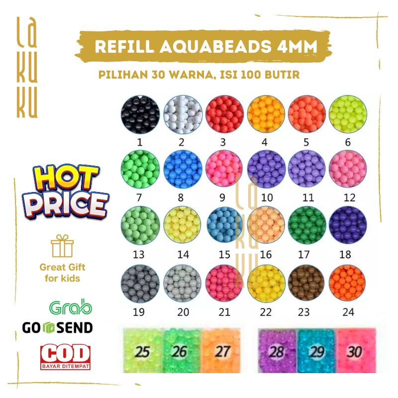Promo Aquabeads Aqua beads Mainan Round Bead Refill isi ulang Edukasi Anank  - WADAH CINCIN - Jakarta Utara - Homkid