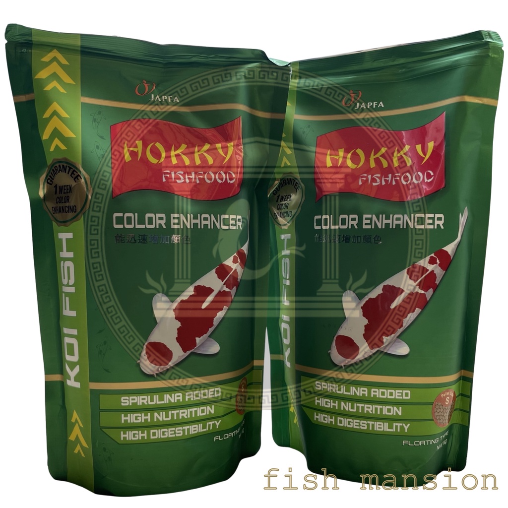 Jual HOKKY fish food color enhancer pakan koi spirulina 1 kg floating ...