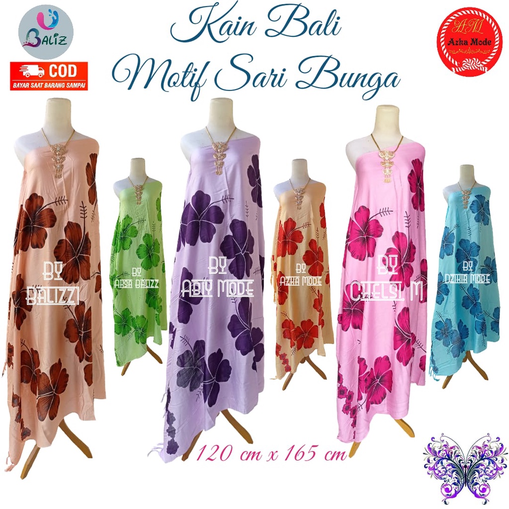 Jual Kain Bali Pantai - Kain Bali Motif New Sari Bunga Topo Standar