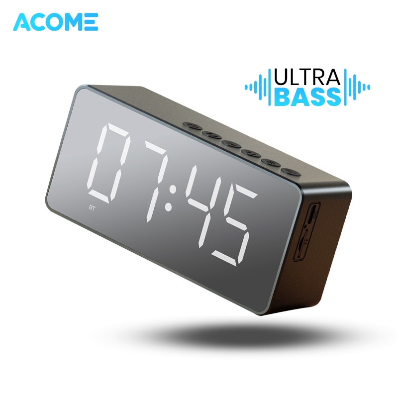 Jual Acome Speaker Bluetooth 5.2 Jam Alarm LED Display Shocking Bass ...