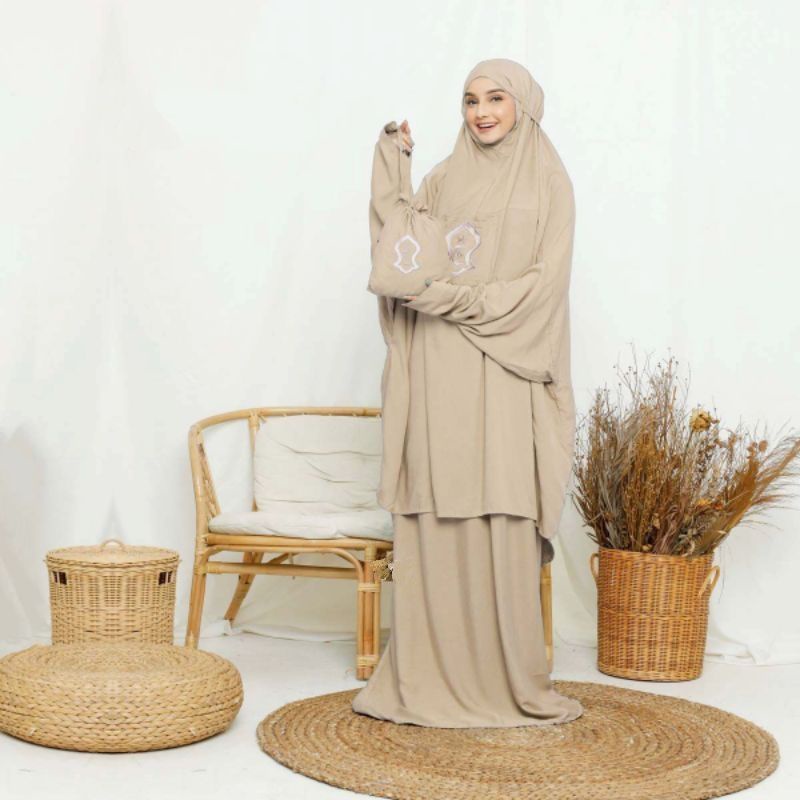 Jual Mukena Terompah Penggalan atas bawah berlengan abh motif dewasa ...