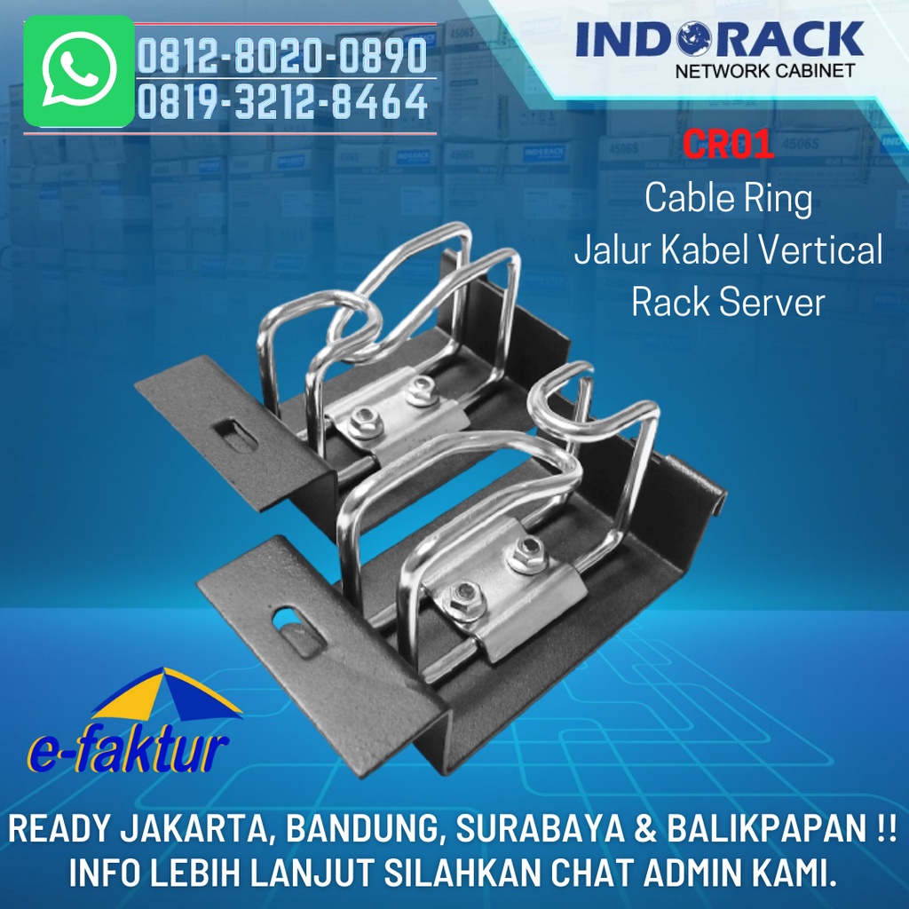Jual INDORACK CABLE RING 45 JALUR KABEL RACK SERVER STANDING CLOSE RACK ...