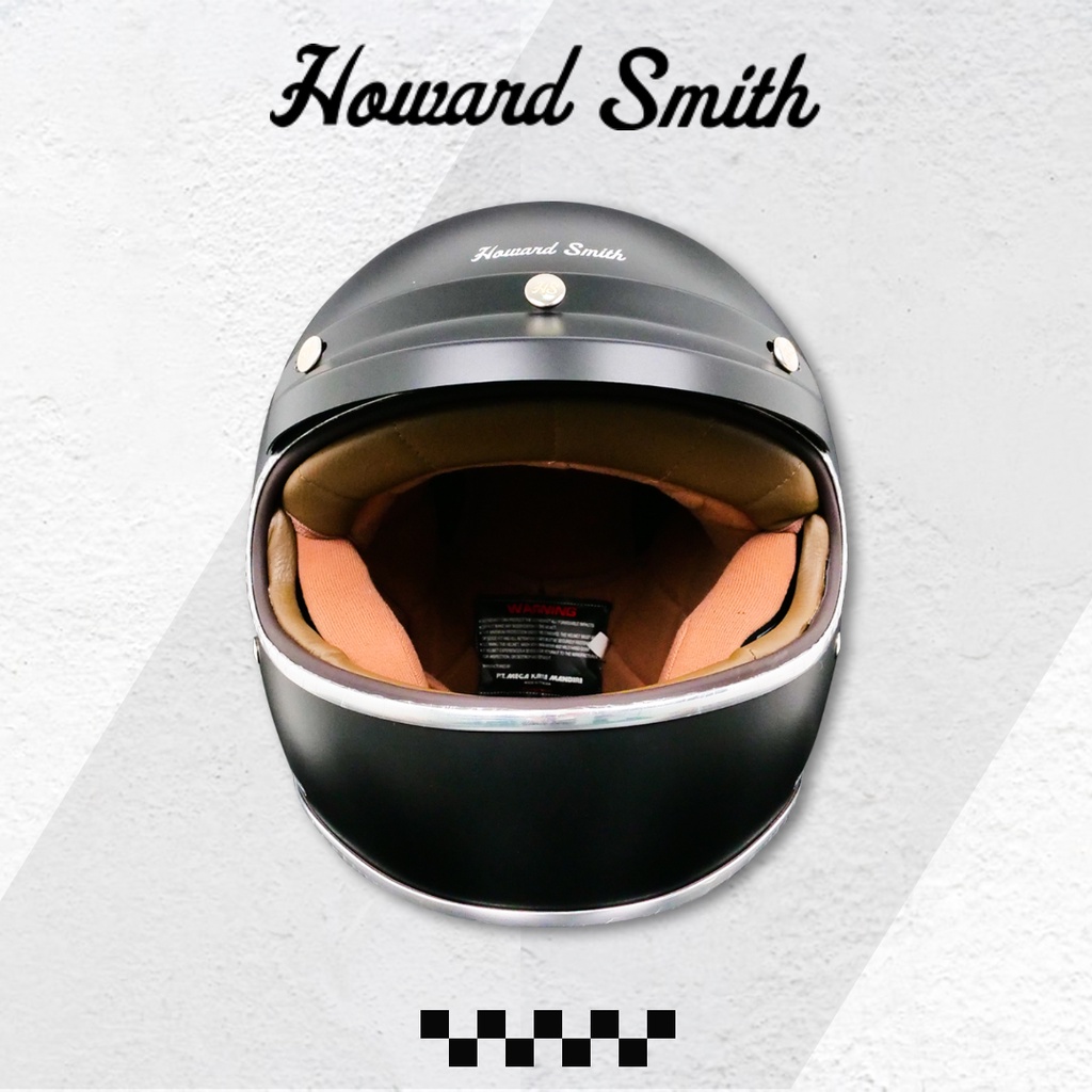 Jual Helm Cargloss Cafe Racer Howard Smith List Chrome - Deep Black SG ...