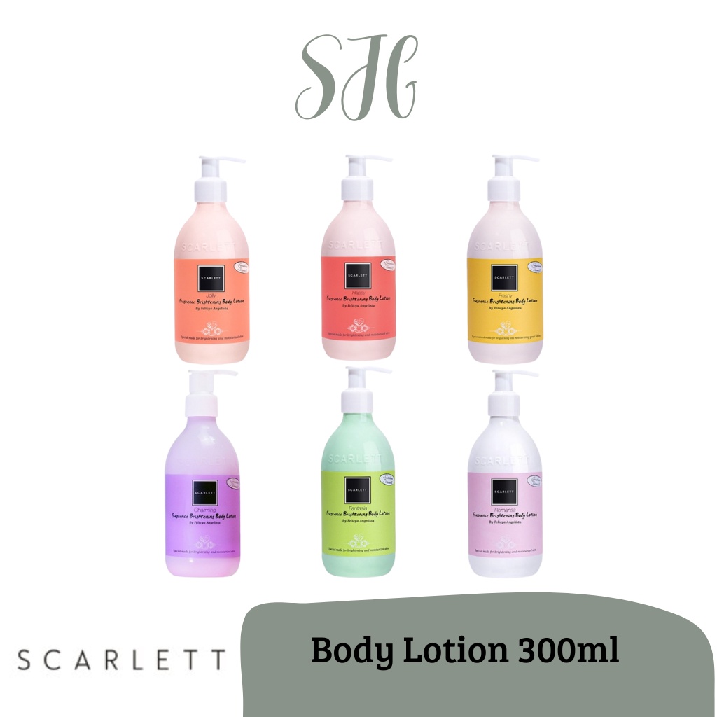 Jual Scarlett Whitening Body Lotion Series 300ml ( Jolly, Charming, Romansa, Happy, Freshy