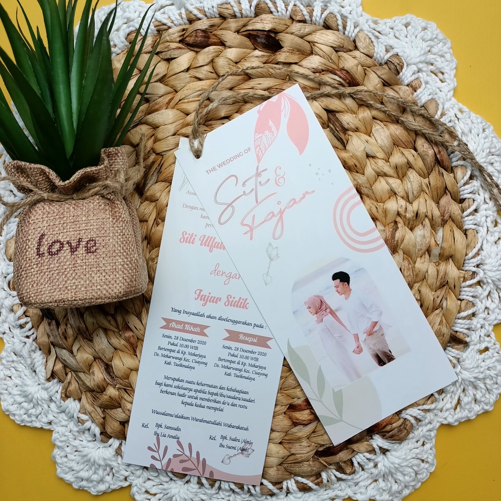 Jual Undangan Pernikahan Hang Tag Unik Elegan Simpel Murah Hantag Invitation Murag Undangan