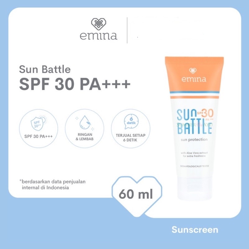 Jual EMINA Sun Battle Sun Protection SPF 30 PA+++ 60mL Sunscreen
