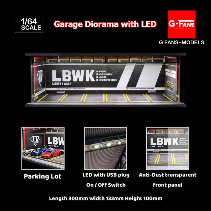 Jual G-FANS MODELS 1/64 DIORAMA DIECAST LBWK LIBERTY WORKS GARAGE WITH ...