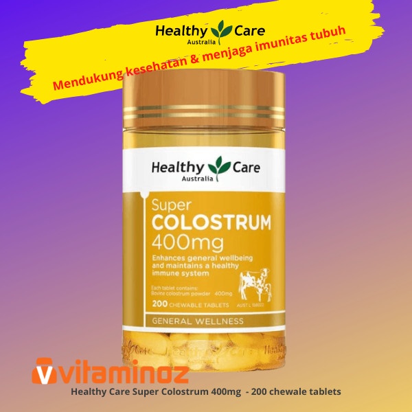 Jual Healthy Care Super Colostrum 400mg - 200 Tablet Kunyah / Imunitas ...