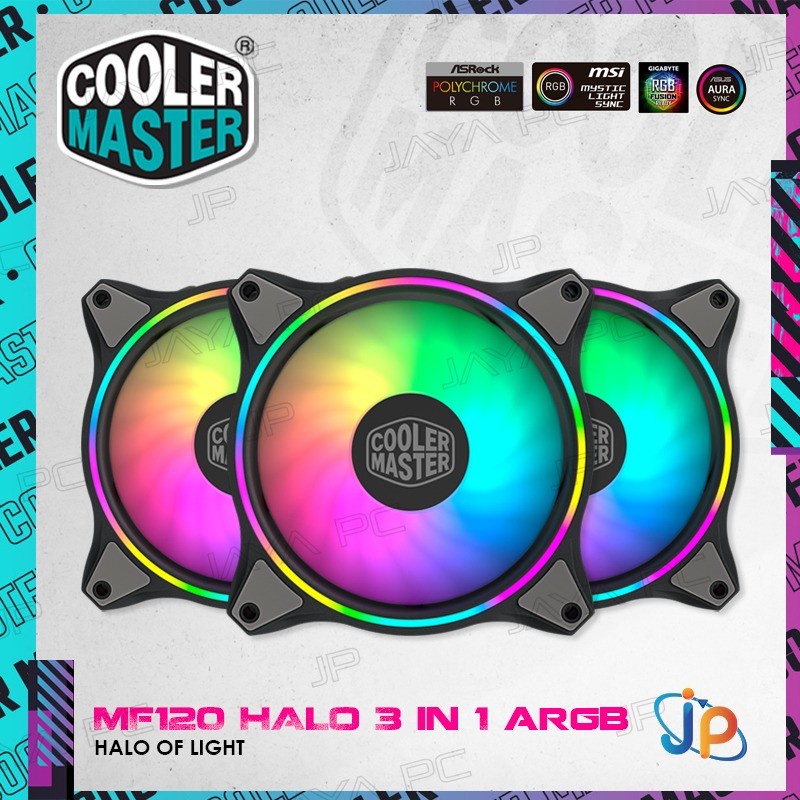 Jual Cooler Master MasterFan MF120 Halo ARGB - Fan Casing 12cm 3 In 1 ...