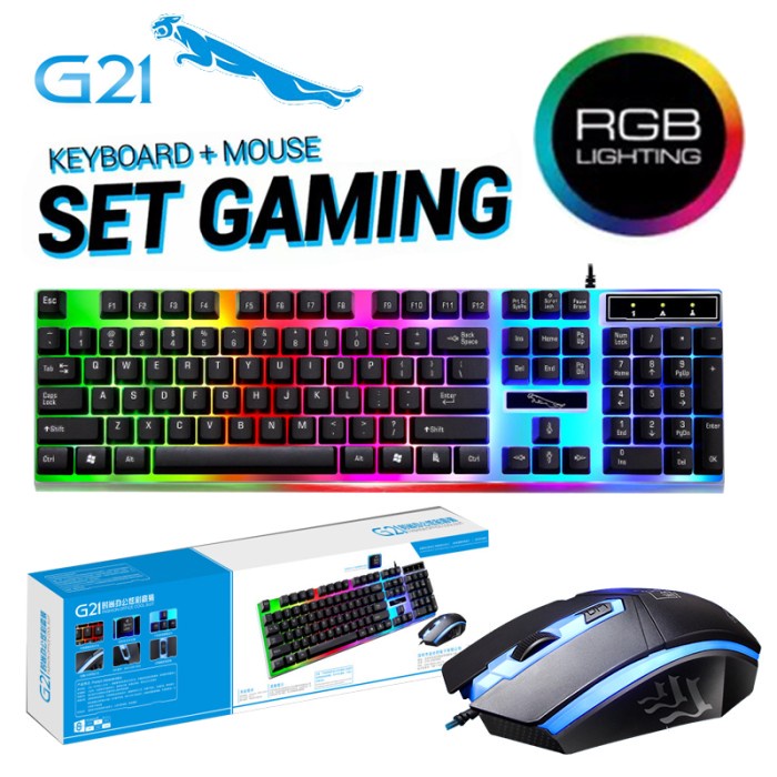 Jual Gaming Keyboard dan Mouse RGB Bonkyo Paket Set Gaming Mouse