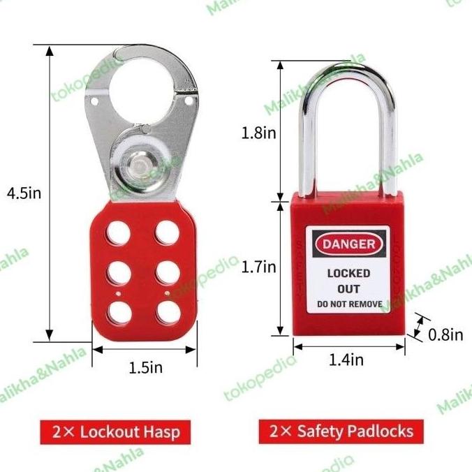 Jual Lockout Tagout Kit With Hasp, Loto Tags, Red Safety Padlocks ...