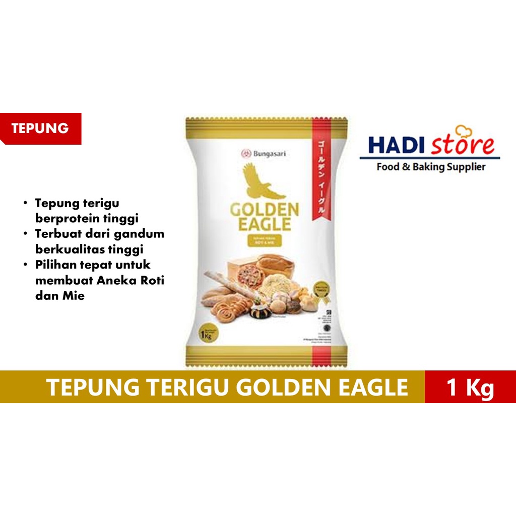 Jual TEPUNG GOLDEN EAGLE PREMIUM untuk ROTI, DONAT DAN MIE - 1 KG ...