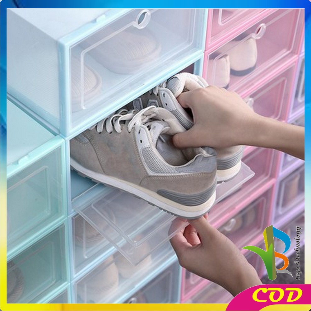 Jual RB-C158 Kotak Sepatu Lipat Transparan Tebal Shoes Storage Box ...