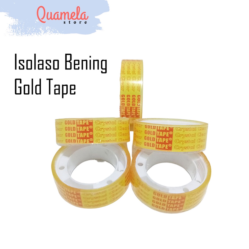 Jual Isolasi Bening Gold Tape Bening Solasi Bening Kecil Selotip Alat