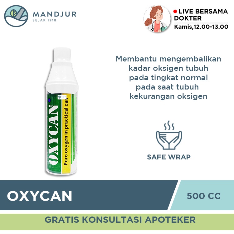Jual Oxycan Green Kaleng 500 Cc Oxygen Oksigen Portable Shopee Indonesia 