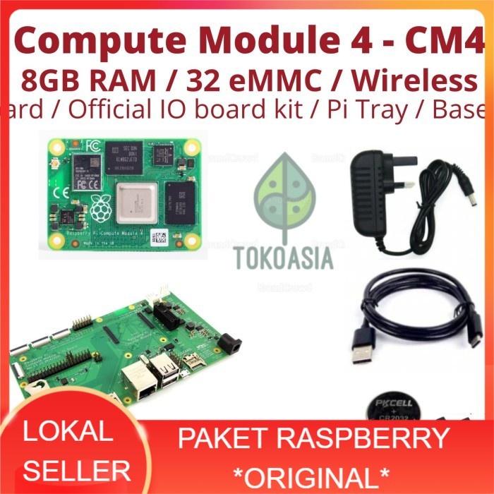 Jual Raspberry Pi Compute Module 4 - CM4 8GB RAM/32G eMMC Wireless ...