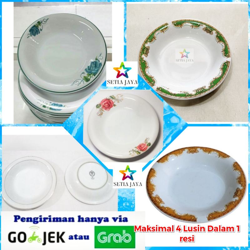 Jual Piring Makan Keramik Inch By Lucky Khusus Grab Gojek Shopee Indonesia