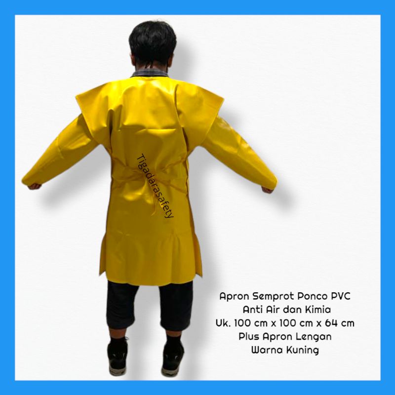 Jual Apron Semprot Ponco PVC Plus Apron Lengan PVC Anti Air dan Anti ...