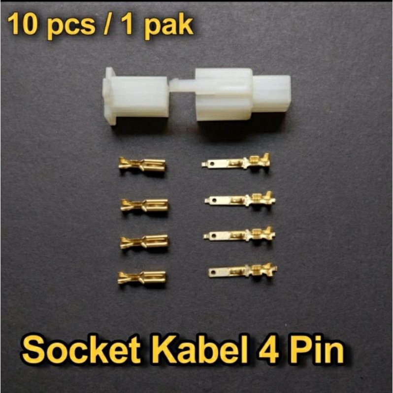 Jual Soket Motor 4pin kecil + Sekun jual per/10sett Konektor penyambung ...