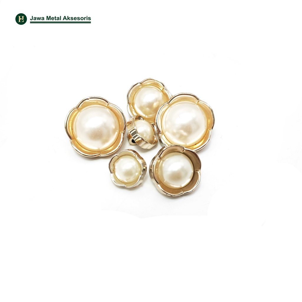 Jual Jawa Plastic Button Kancing Bentuk Bunga Mutiara Ukuran 12,5 mm 18 ...