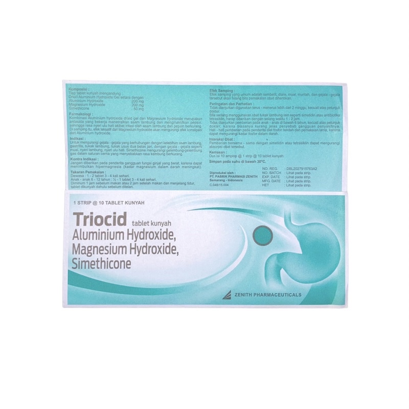 Jual TRIOCID 1 STRIP OBAT ASAM LAMBUNG / NYERI LAMBUNG / GEJALA MUAL ...