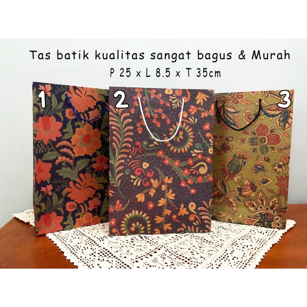 Jual Paperbag BATIK Ukuran 25 X 35 Tas Kertas Kraft Goodie Souvenir ...