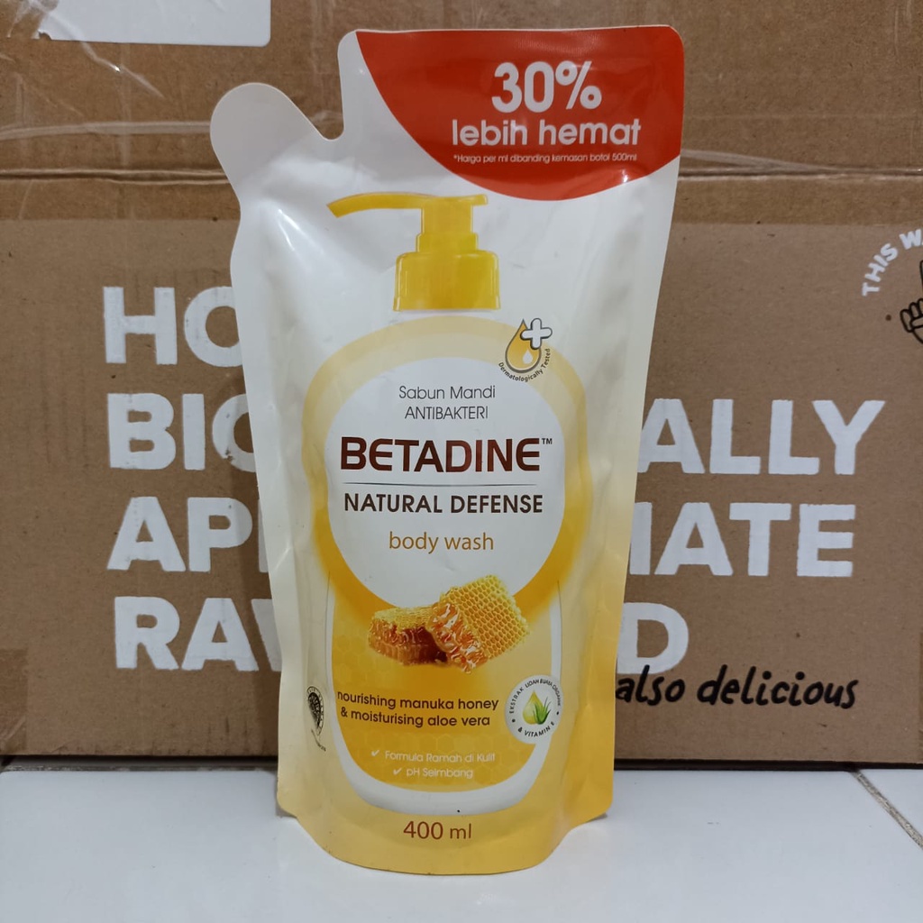 Jual Betadine Body Wash Natural Defense Sabun Mandi Antibakteri 400 ml ...